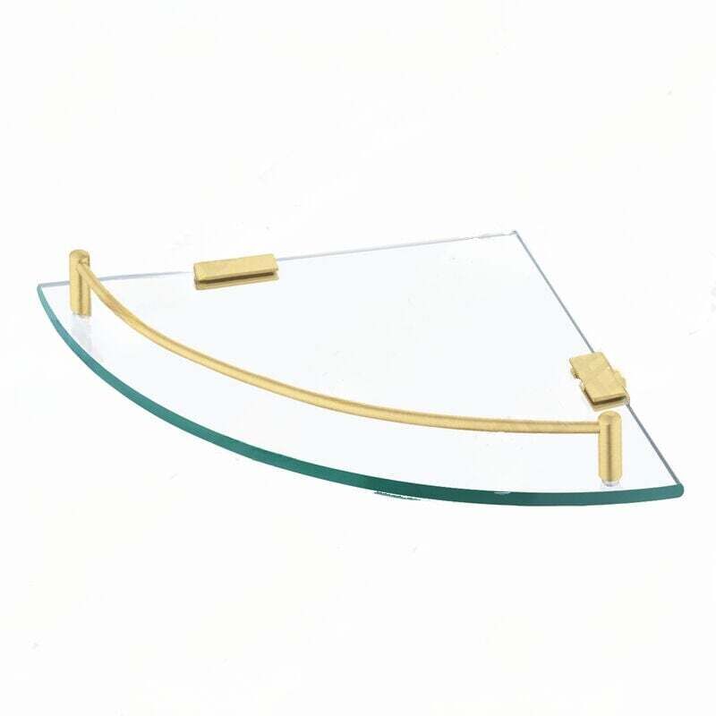 [neuwertig]eckwandregal Aus Gehärtetem Glas Für Das Badezimmer Mit Handtuchhalter Aus Goldfarbenem Edelstahl