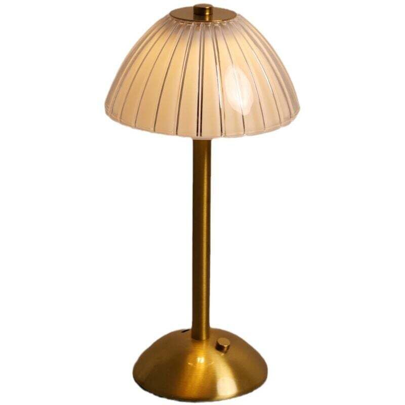 [neuwertig]moderne Wiederaufladbare Kabellose Tischleuchte, Dimmbare Touch-led-nachttischlampe, Tragbare Goldene Tischleuchte Für Den Innen- Und Außenbereich, 3 Farbtemperaturen, 1800 Mah Akku [energi