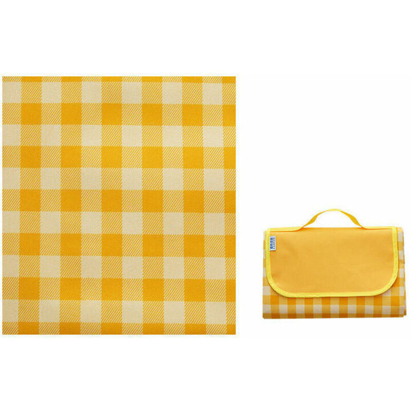 [neuwertig]picknickdecke, Wasserdicht, Feuchtigkeitsabweisend, Groß, Faltbar Für Camping, Reisen, Strand, Garten, Tischdecke (lässt Sich In Einer Tasche Verstauen) – Gelb, 150 X 200 Cm
