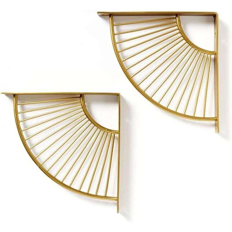 [neuwertig]art-déco-regalträger 20/30 Cm, Golddesign, Schwebende Wandregale, Fächerförmige Regalhalterung, 2er-set
