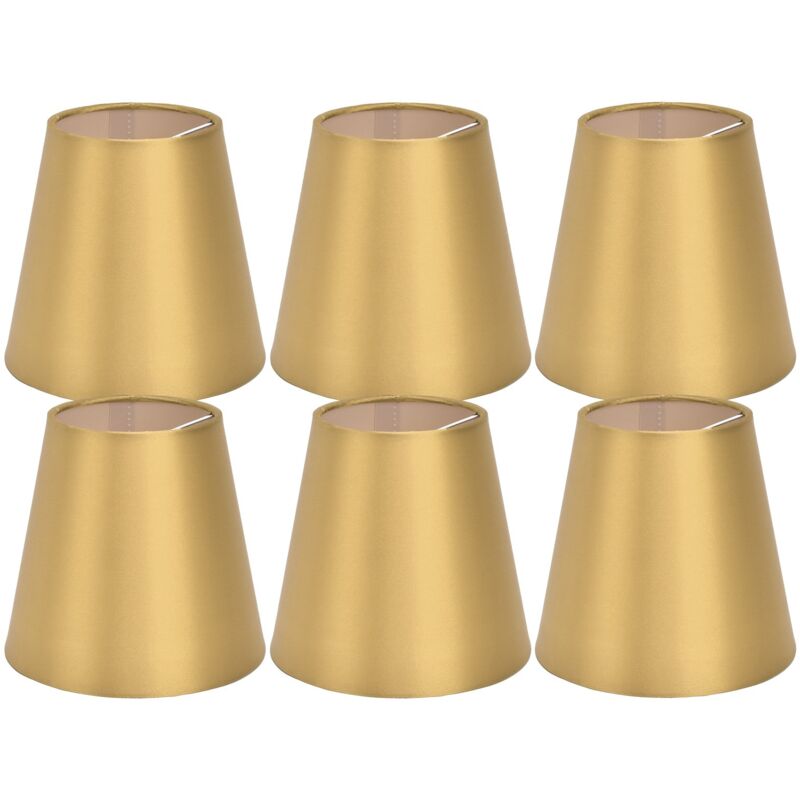[neuwertig]6 Stück E14-stofflampenschirme Für Tisch- Und Deckenlampen, Geeignet Für Schlaf- Und Wohnzimmer, Gold Px153