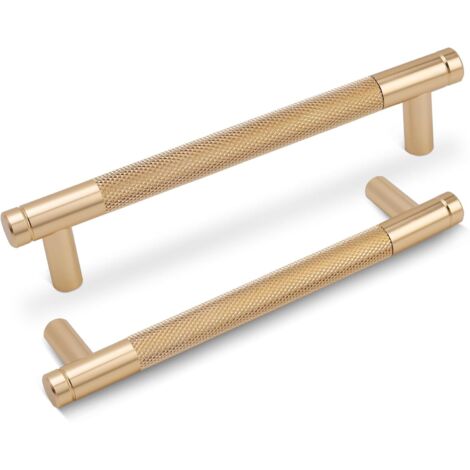 [neuwertig]gerändelte Schrankgriffe, 96 Mm Mittelloch, Goldfarben, 2 Stück