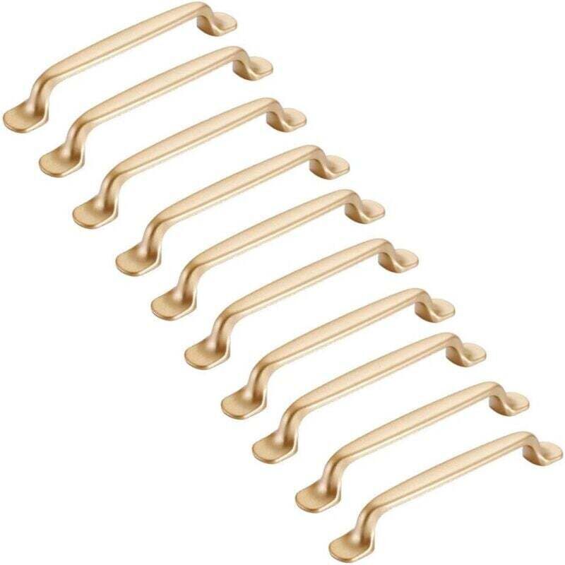[neuwertig]set Mit 10 Vergoldeten 128-mm-möbelgriffen Für Küchenschränke, Türen Und Regale