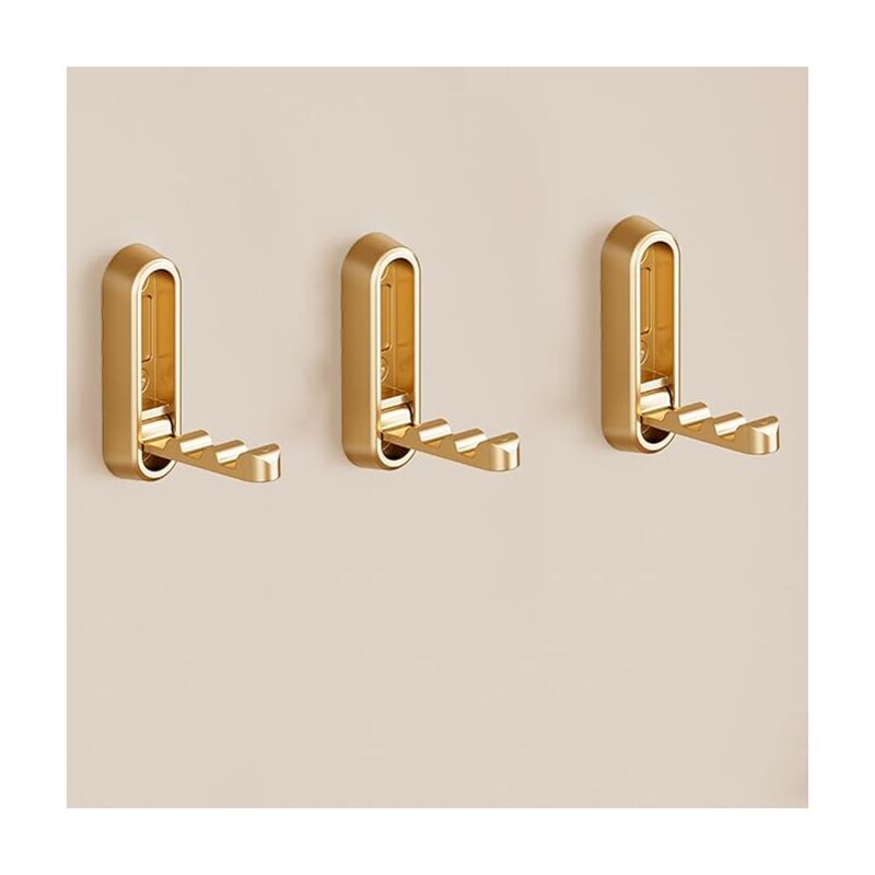 [neuwertig]3er-pack Dekorative Wandhaken, Teleskophaken, Faltbare Unsichtbare Haken, Heimdekoration, Wandaufhänger Für Eingangsbereich, Schlafzimmer, Wohnzimmer – Gold 7,4 X 2,2 Cm/2,91 X 0,86 Zoll (g