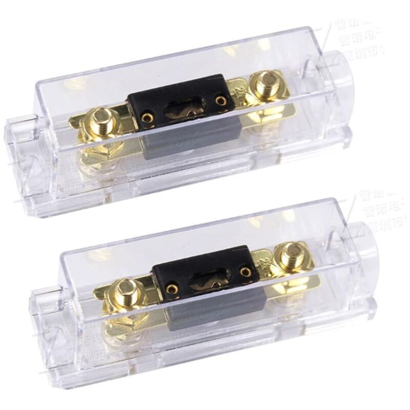 [neuwertig]100a Anl Sicherungshalter, 100a Anl Gold-flachsicherung, Kfz-audio-stromversorgung, Sicherheitsschutz, Verzinnt, Für 0, 2 Und 4 Gauge