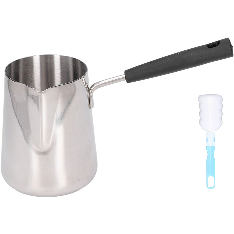 [neuwertig]türkische Kaffeemaschine, 600 Ml, Edelstahl, Glänzende Oberfläche, Hitzebeständig, Leicht Zu Reinigen, Butterwärmer