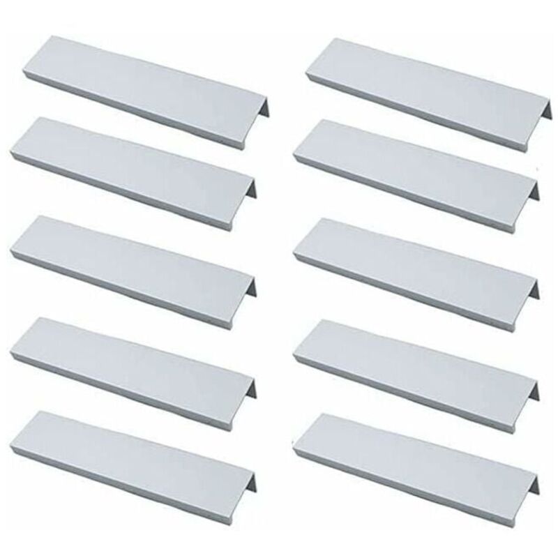 [neuwertig]set Mit 10 Profilgriffen Für Küchenschränke – Unsichtbare Griffe, Gebürstete Oberfläche, Silberne Aluminiumlegierung, 96 Mm Lochabstand
