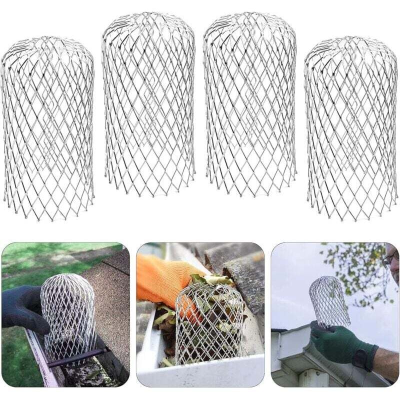 [neuwertig]4x Edelstahl-dachrinnenfilter 8x17 Cm, Dachrinnenschutzgitter, Dachrinnenschutzgitter, Metall-dachrinnenschutzgitter Für Die Entwässerung Von Hausdächern Und -gräben Gegen Laub