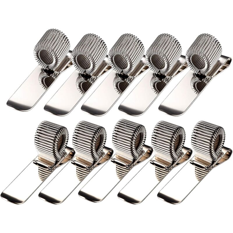 [neuwertig]set Mit 5 Horizontalen Und Vertikalen Stifthaltern Aus Edelstahl Mit Federring An Der Tasche, Halter Oder Clips Für Taschenkugelschreiber, Taschenbleistifte, Notizblockhalter (10 Stück)