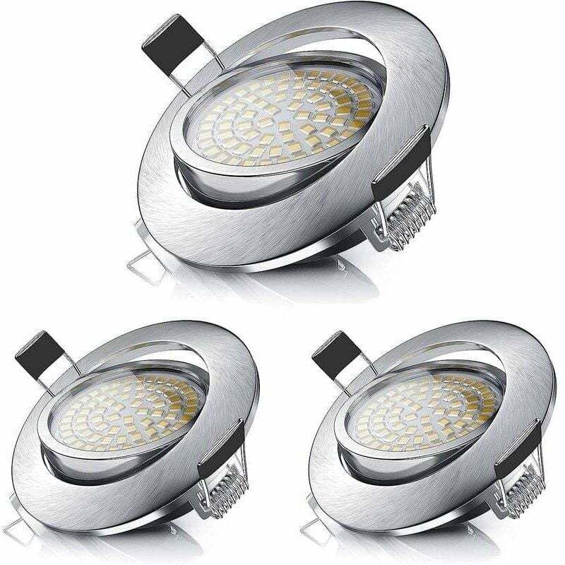 [neuwertig]5-w-led-einbaustrahler (entspricht 50 W), Warmweiß (3000 K), 470 Lm, Verstellbar, Schutzart Ip44, Geeignet Für Badezimmer, Wohnzimmer, Flur Und Bis Zu 3 Räume, Schutzklasse A