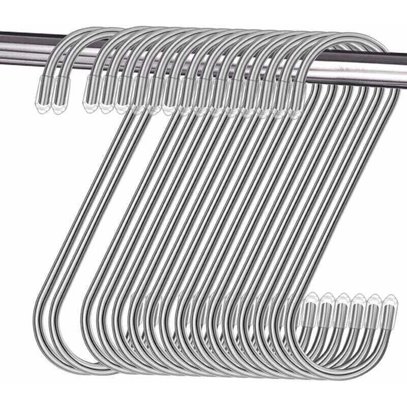 [neuwertig]ein Set Aus 16 S-haken Aus Edelstahl, S-förmigen Metallhaken, Multifunktionalen Haken, Geeignet Für Küchen, Badezimmer, Schlafzimmer Und Büros (silber).