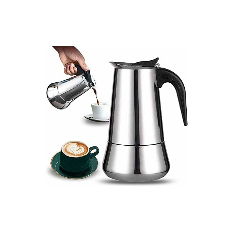 [neuwertig]italienische Kaffeemaschine Aus Edelstahl Für 12 Tassen, Geeignet Für Alle Herdarten.