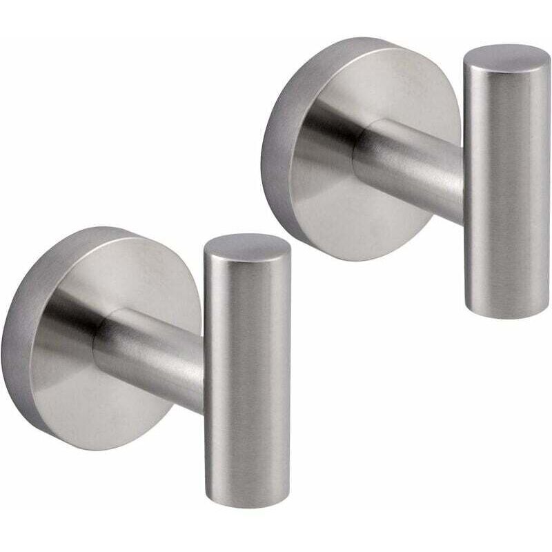 [neuwertig]handtuchhaken Aus Edelstahl Sus 304, Einzelhaken Für Mäntel/badmäntel, Für Bad Und Küche, Moderner Hotelstil, Wandmontage, 2er-pack, Gebürstete Oberfläche, Ag1107b-ls