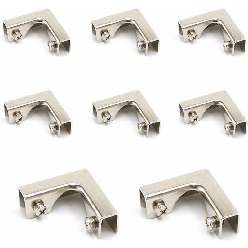 [neuwertig]8 Stück Metall-glasklemmen, Eckwinkel, Glasstützen Aus Aluminiumlegierung Für Aquarien, Fischschränke, Geeignet Für Glas- Oder Plattenstärken Von 8-12 Mm