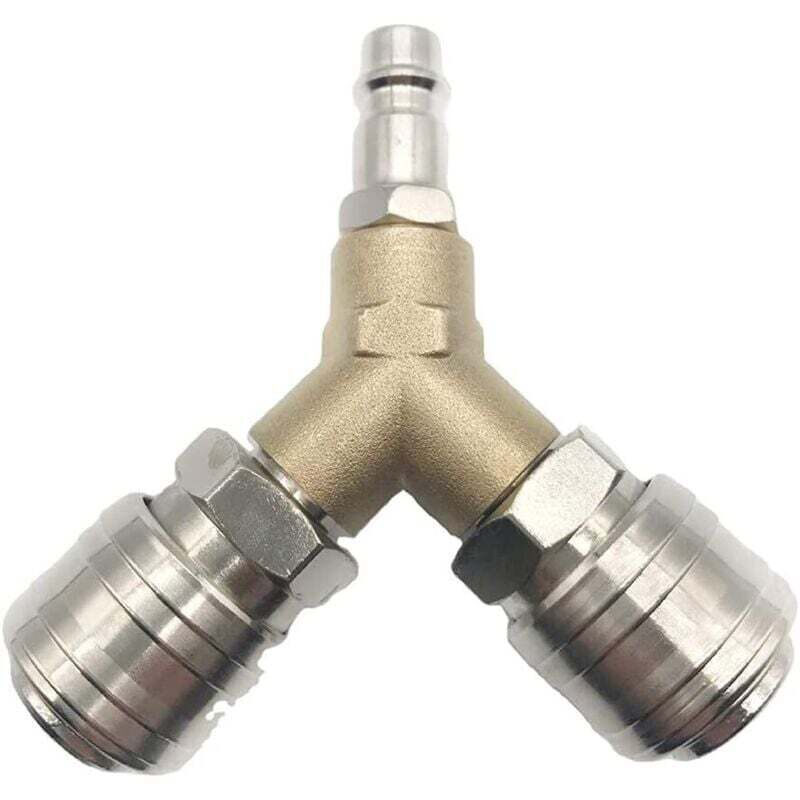 [neuwertig]druckluftverteiler, Druckluftanschluss, Druckluftschalter Mit Zwei 1/4-zoll-gewindeanschlüssen, Aus Rostfreiem Messing.