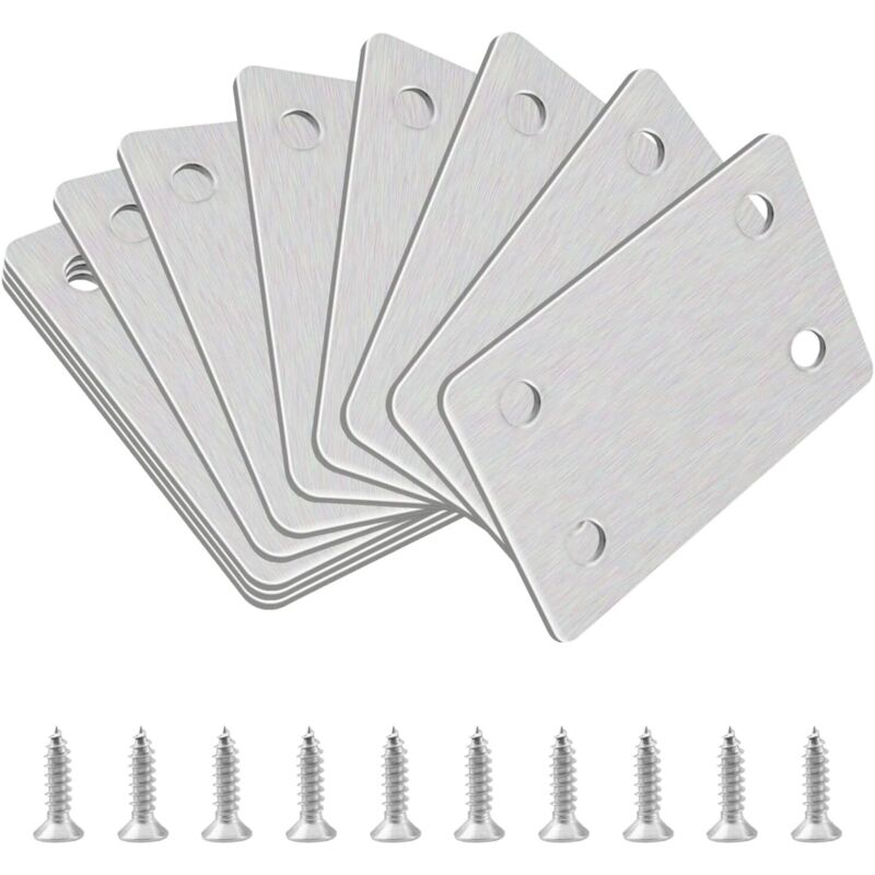 [neuwertig]flache Eckverstärkungswinkel, 10 Stück. Gerade Regalträger Aus Edelstahl. Flache Eckverstärkungswinkel. Reparaturplatten-baugruppe.