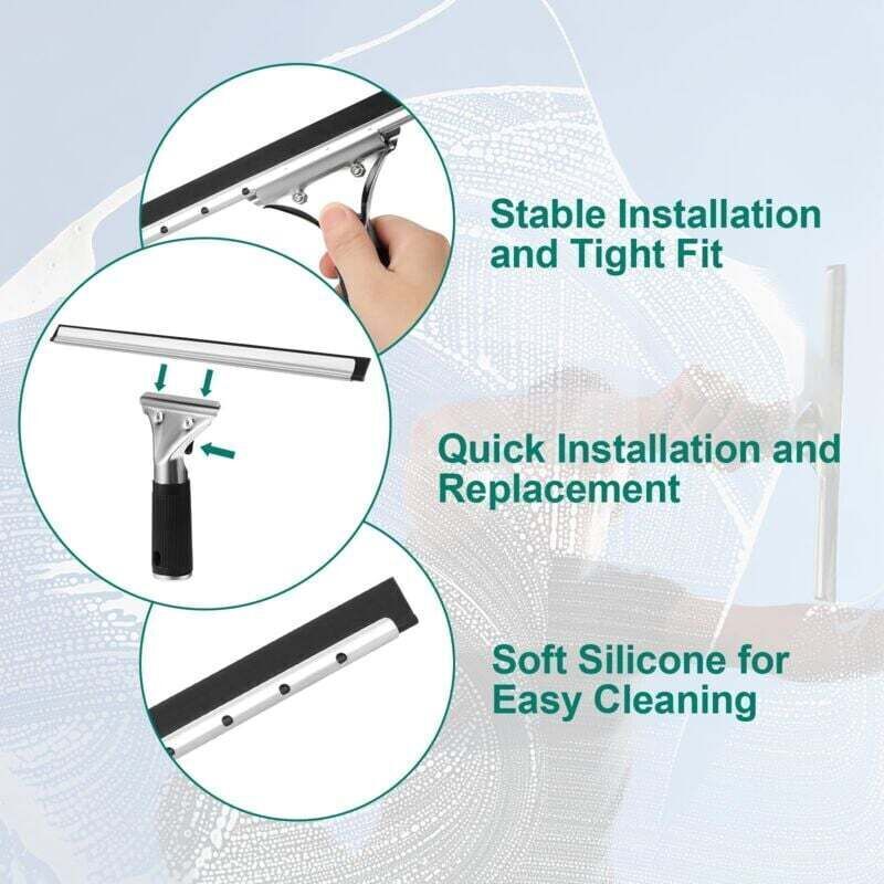 [neuwertig]professioneller Fensterabzieher Aus Edelstahl Mit 35 Cm Langem Abziehblatt Zum Reinigen Und Trocknen Von Glas, Fliesen, Fenstern Und Badezimmern, Um Alle Wasserspuren Zu Entfernen.