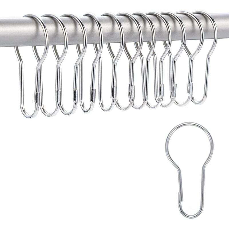 [neuwertig]set Mit 12 Duschvorhanghaken Und -ringen Aus Metall – Leichtgängig – Universalgröße – Rostbeständig – Duschvorhangzubehör