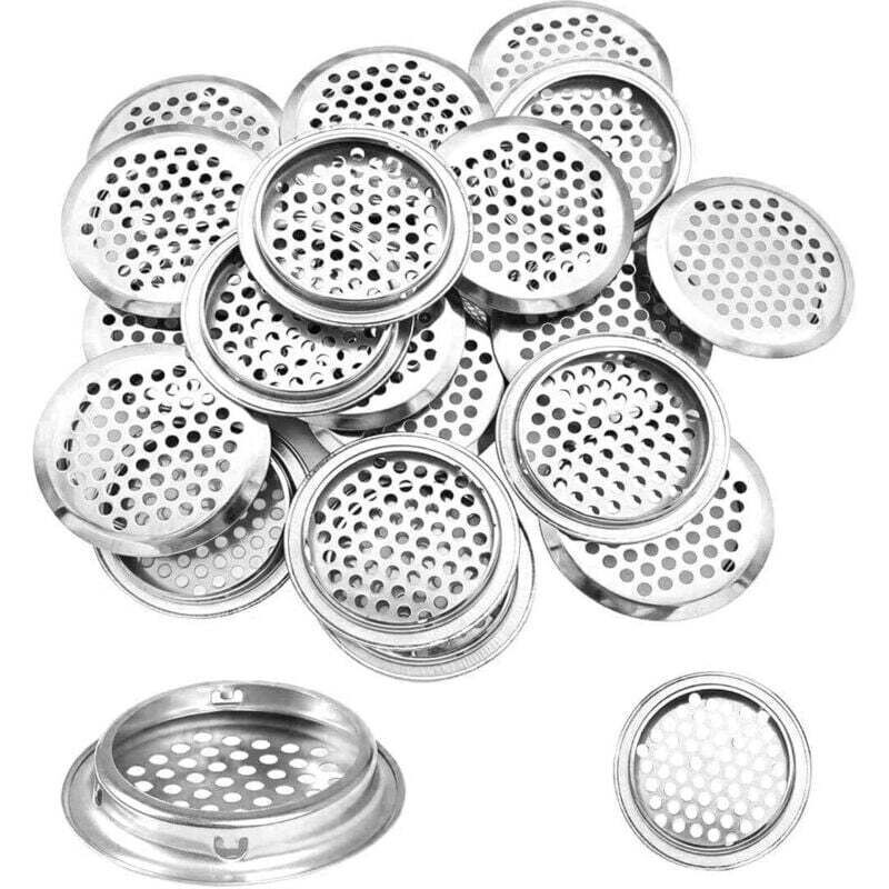 [neuwertig]set Mit 20 Runden Lüftungsgittern Aus Edelstahl Für Wohnmobile, Badezimmer, Küchen Usw. Silber, 35 + 53 Mm