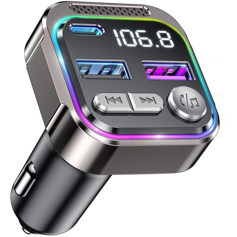 [neuwertig]bluetooth-fm-autoradio-transmitter, Radio-transmitter Mit Zigarettenanzünderstecker, Usb-c-qc-pd-36-w-adapter, Bluetooth-autoradio Für Freisprecheinrichtung, Mp3-musikplayer Fürs Auto