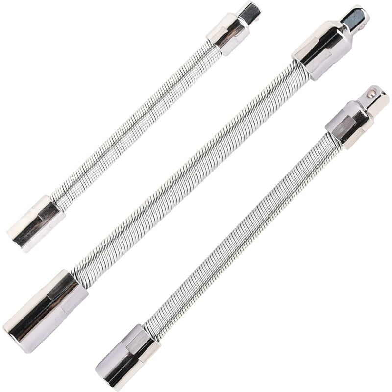 [neuwertig]set Mit 3 Flexiblen Edelstahlverlängerungen, Silberfarben, 1/4", 3/8", 1/2".