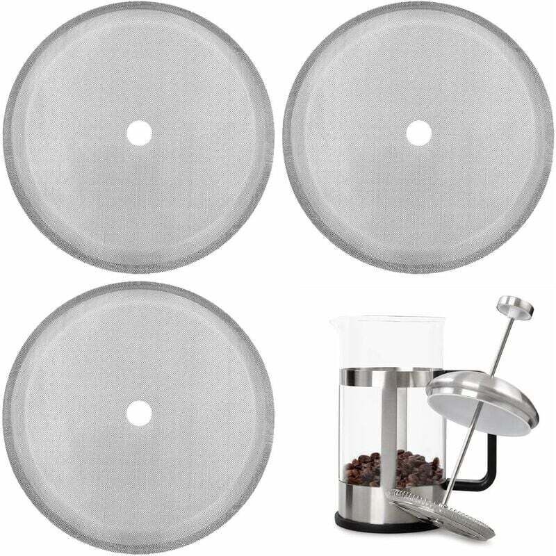 [neuwertig]3er-pack Ersatz-siebfilter Für French-press-kaffeemaschinen, Wiederverwendbare Edelstahl-siebfilter Für Universelle 1000-ml-/34-oz-/8-tassen-french-press-kaffeemaschinen