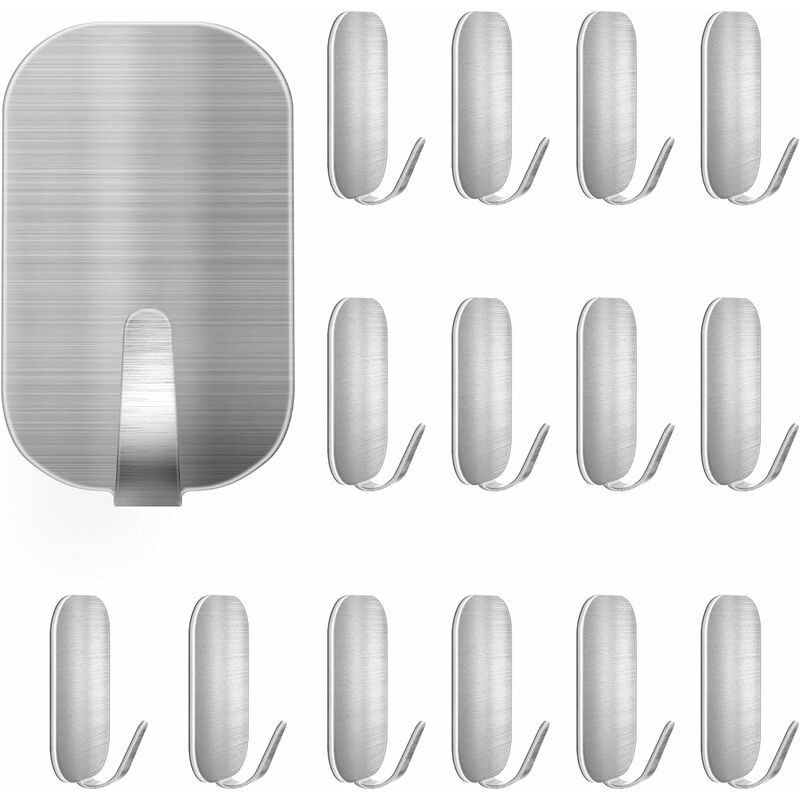 [neuwertig]15-teiliges Set Selbstklebender Edelstahlhaken, Wasserdichter Wandhandtuchhalter, 15 Stück 3m-antirost-haken Für Badezimmer, Küche Und Wohnzimmer