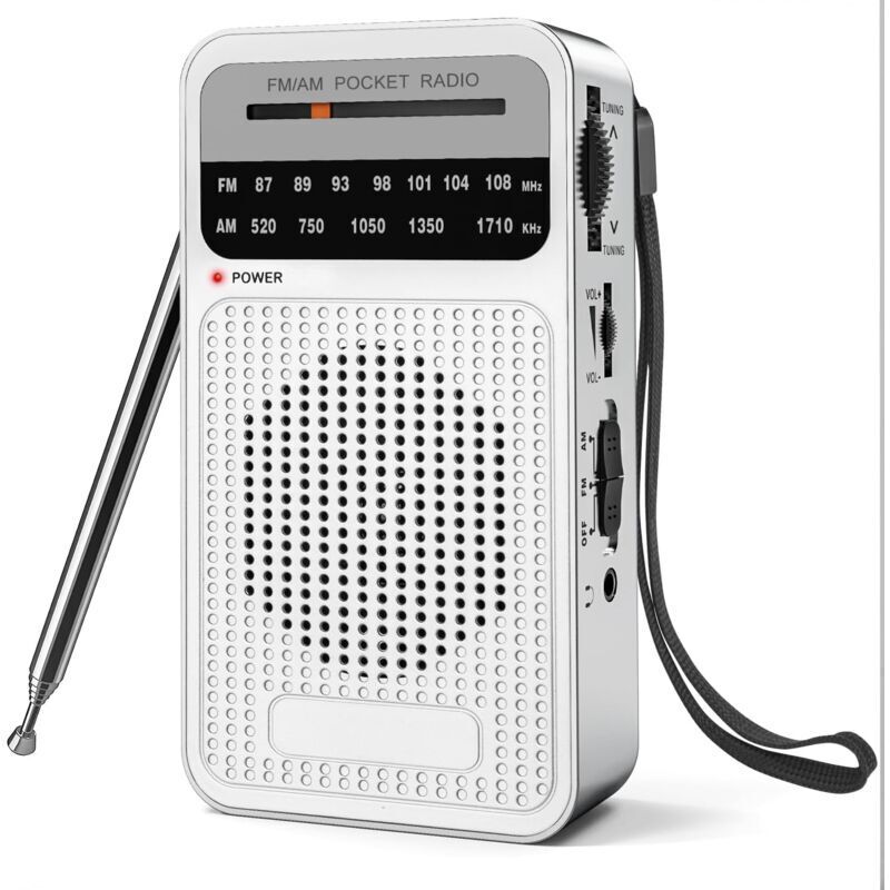 [neuwertig]tragbares Am/fm-radio, Transistorradio Mit Leistungsstarkem Lautsprecher, Kopfhöreranschluss, Betrieb Mit 2 Aa-batterien Für Große Reichweite, Taschenradio Für Den Innen- Und Außenbereich
