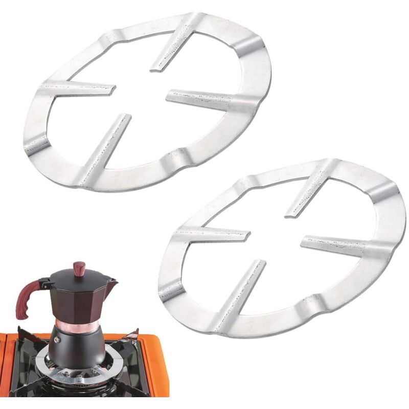 [neuwertig]2-teilige Moka-kanne-halterung, Edelstahl-moka-kanne-halterung Für Gasherde, Runder Gasreduzierring Aus Metall, Reduzierring Für Kaffeemaschinen Zum Kochen – 13,4 °c