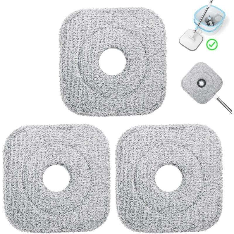 [neuwertig]set Mit 3 Ersatz-mikrofaser-wischmoppköpfen, Quadratischen Ersatz-wischmopppads, Saugfähig, Maschinenwaschbar, Für Nass- Und Trockenreinigung Geeignet