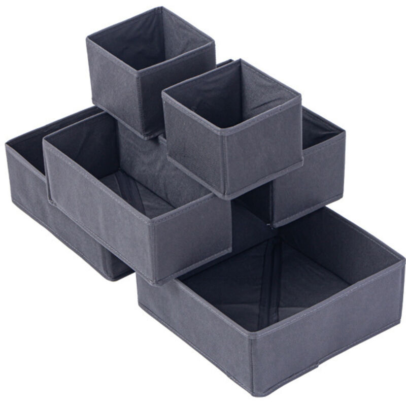 [neuwertig]schubladen- Und Kleiderorganizer, Faltbar Für Kleiderschrank, Schlafzimmer Oder Küche, 6er-set, Grau