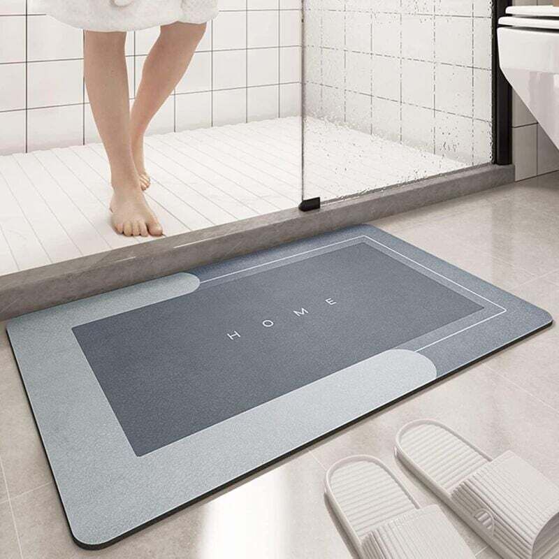 [neuwertig]saugfähige, Rutschfeste Und Schimmelresistente Badematte, 75 X 35 Cm, Duschmatte Aus Kieselgur, Dicke, Schnelltrocknende 4-lagige Matte, Geeignet Für Schlafzimmer, Küche Und Badezimmer, Gra