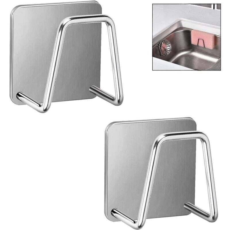 [neuwertig]set Mit 2 Spülbecken-schwammhaltern, Selbstklebender Schwammhalter, Schnelltrocknend, Wasserdichter Edelstahl-schwammhalter Für Küchenzubehör.