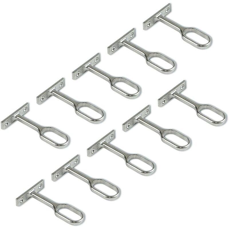[neuwertig]mittelhalterung Für Ovale Kleiderstange, Vernickelt, 10er-pack