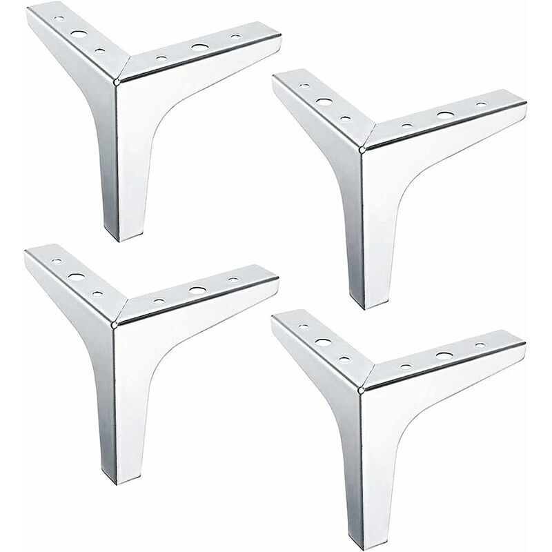 [neuwertig]moderne Dreieckige Möbelbeine Aus Metall, Austauschbare Dreieckige Möbelbeine, Tv-bett-sofa-möbelbeine, Möbelgestelle, Sofatischbeine, Diy-couchtischbeine Aus Stahl, 4 Stück (silber, 10c)