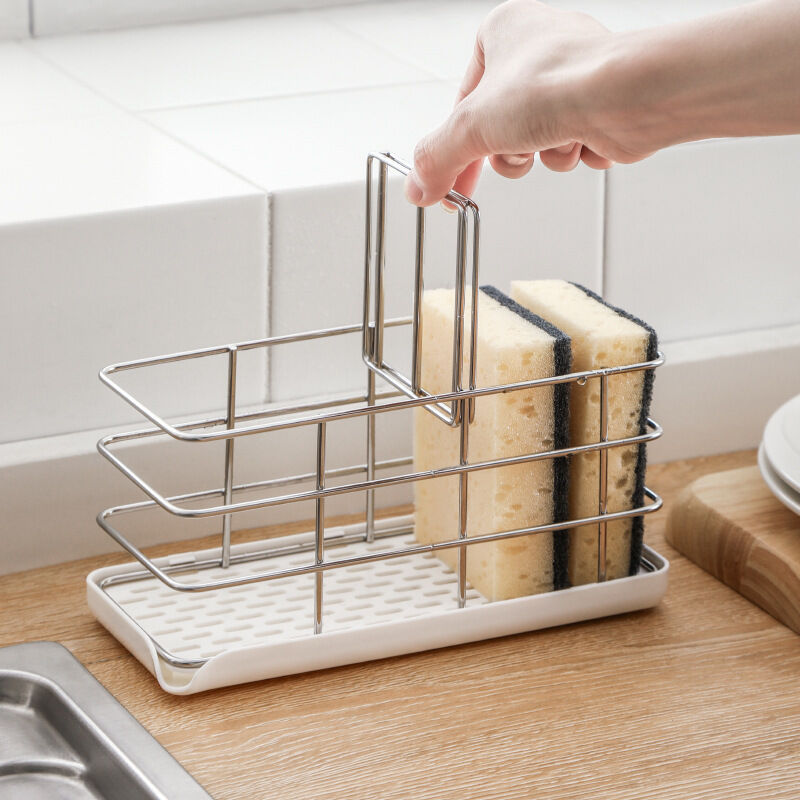 [neuwertig]multifunktionaler Schwammhalter Aus Edelstahl 304 Für Die Küchenspüle, Spülbecken-organizer, Abtropfschale, Seifenschale, Verstellbare Hängeleiste
