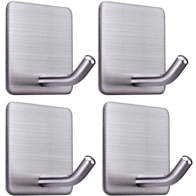 [neuwertig]hochwertige, Selbstklebende Handtuchhaken, Wasserfest, Zur Wandmontage, Edelstahl, Für Bad, Küche, Haushalt, 4er-pack
