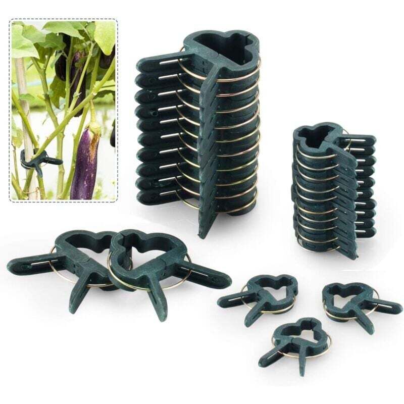 [neuwertig]80 Stück Verstellbare Pflanzenstützclips, Bänder Für Garten, Weinreben Und Gemüse (40 Große Und 40 Kleine)