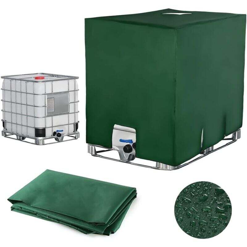 [neuwertig]plane Für 1000-liter-ibc-container, Wassertankplane, Schutzhülle Für Tanks, Staubschutzabdeckung Für Tanks, Grün – 120 X 100 X 116 Cm