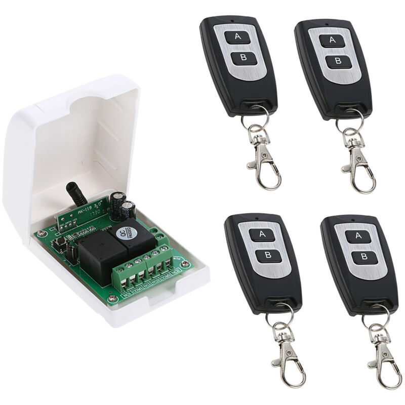 [neuwertig]12v Dc Motorsteuerung, 433mhz Rf Funkfernbedienungsschalter, Relaisempfänger Mit 4 Sendern, Für Vorwärts- Und Rückwärtsdrehung Von Motoren, Türen Und Rollläden