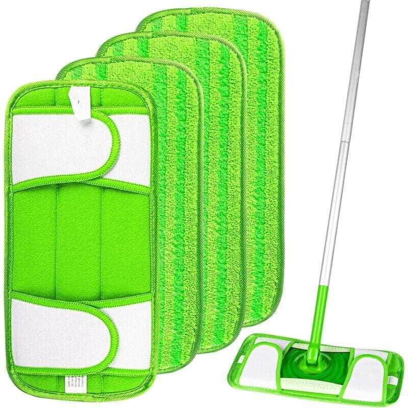 [neuwertig]wiederverwendbare Wischtücher Für Swiffer Sweeper, 4er-pack, Wiederverwendbare Mopppads, Mikrofaser-mopppads Zum Reinigen Und Schrubben Von Trockenen Und Nassen Böden, Holz, Fliesen Und Mar