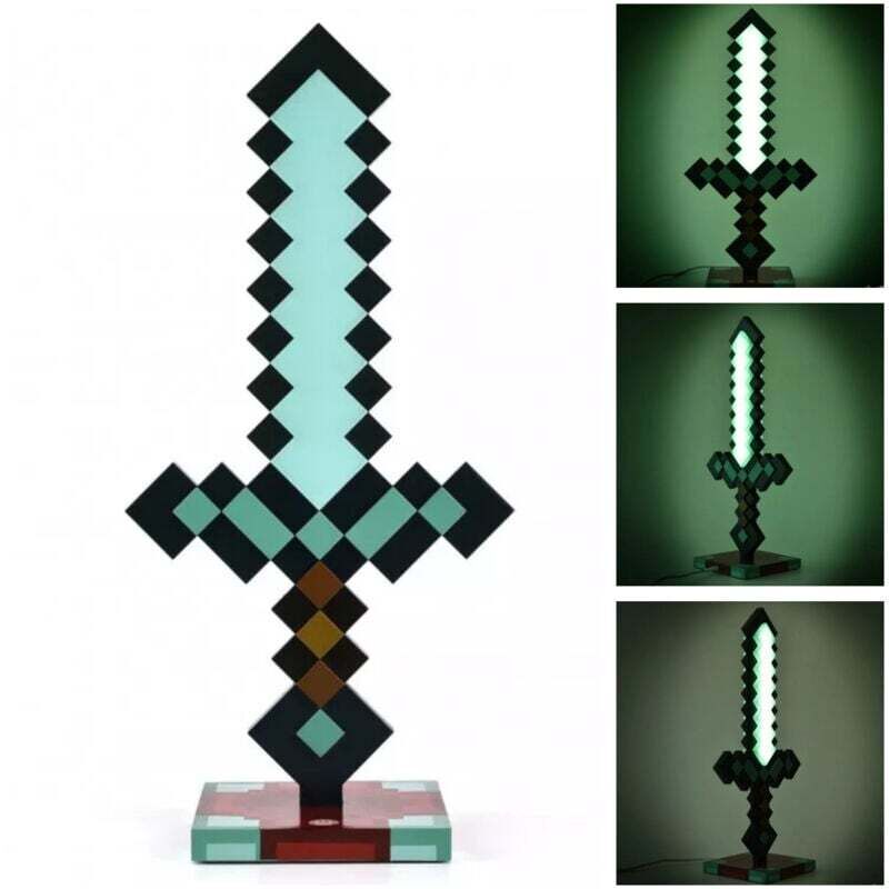 [neuwertig]diamantschwert 35,5 Cm Usb-led-nachtlicht – Dekorative Nachttischlampe. Lustig, Sicher Und Toll – Spielzeug Für Babys, Jungen Und Teenager – Ideal Für Schlaf- Und Wohnzimmer.