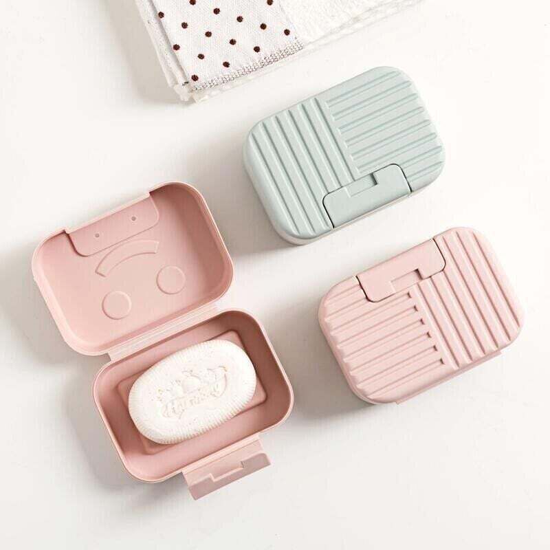 [neuwertig]set Mit 2 Reiseseifenschalen, Seifenboxen, Seifenbehältern, Perfekt Als Geschenk Und Für Reisen (grün Und Rosa)