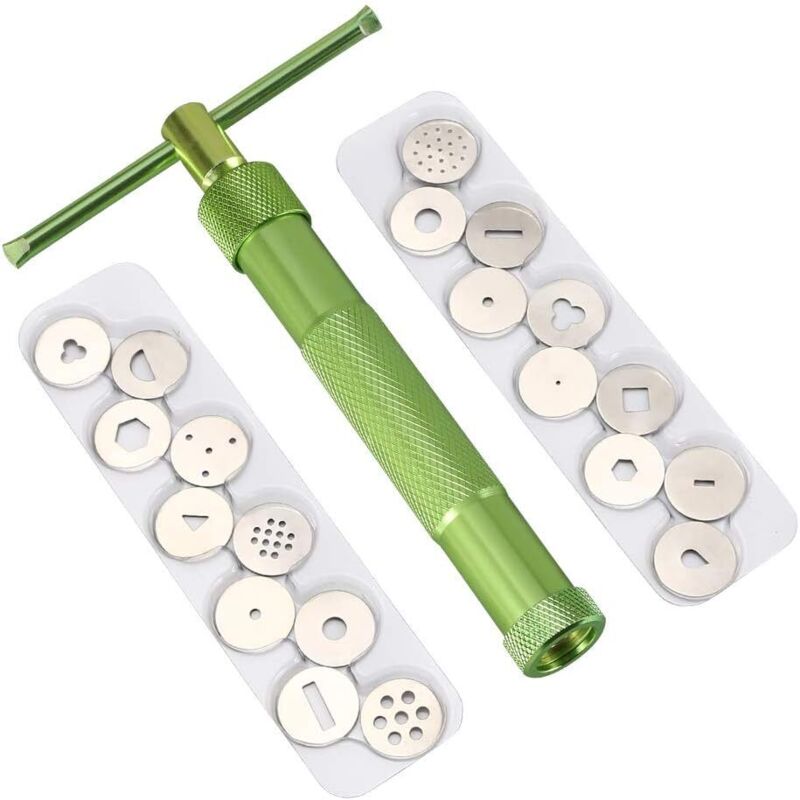 [neuwertig]pastenextruder Aus Edelstahl Mit 20 Extrusionsscheiben Für Kuchen, Zucker Und Kunstobjekte