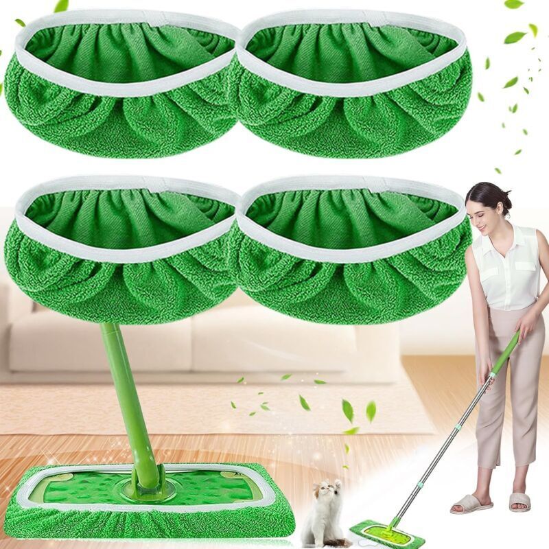 [neuwertig]4er-pack Wiederverwendbare Tücher Für Swiffer Sweeper Mop, Hochsaugfähiger Und Schmutzabsorbierender Mopbezug, Trockenmopps, Ersatzbezug Für Nass- Und Trockenanwendung