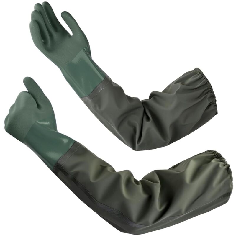 [neuwertig]70 Cm Lange Gummihandschuhe Für Den Haushalt, Wasserdicht, Rutschfest, Schutzhandschuhe Für Teichreinigung, Chemische Industrie, Landwirtschaft, Fischerei, Bauwesen