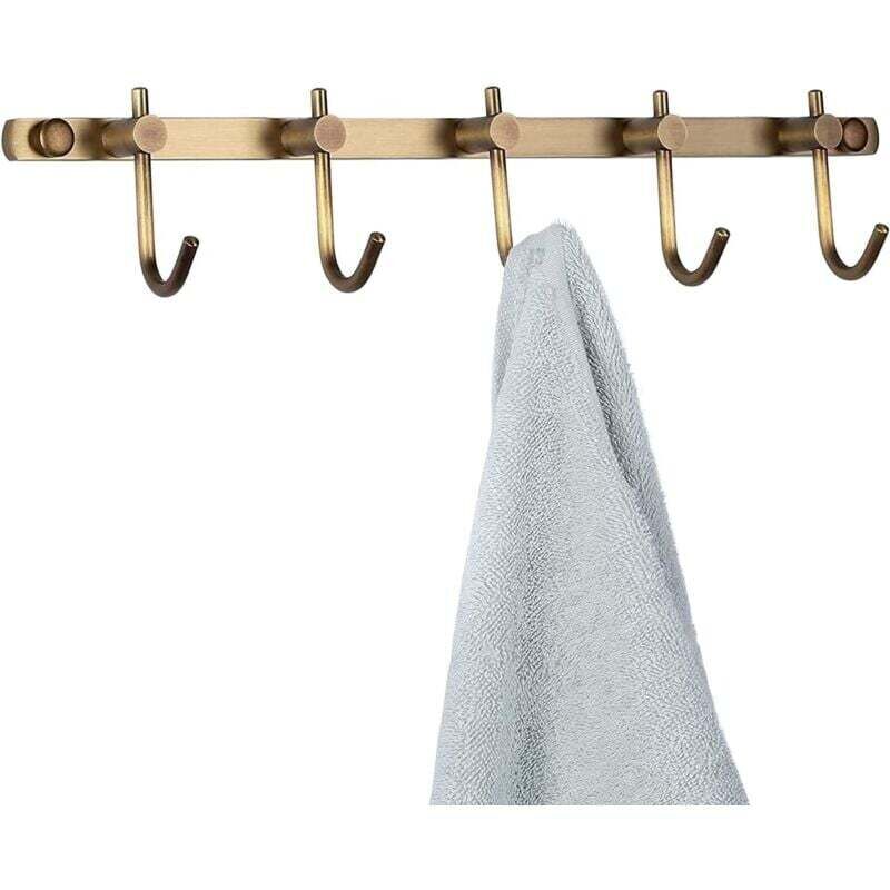 [neuwertig]handtuchhaken Aus Messing, Wandhaken Aus Gebürstetem Messing, Antiker Kleiderhaken, Kleiderstange Mit 5 Haken, Wandhaken Für Kleider