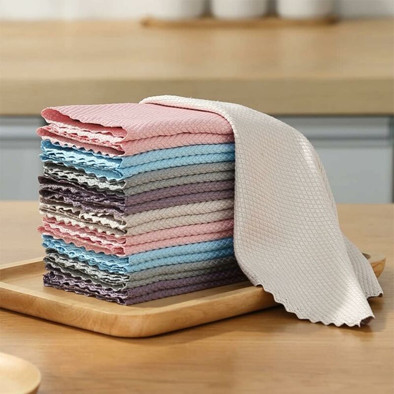 [neuwertig]mikrofasertücher, 10 Stück, 25 X 25 Cm, Umweltfreundliches, Wiederverwendbares Tuch Zur Reinigung Von Autoscheiben Und Küchenglas