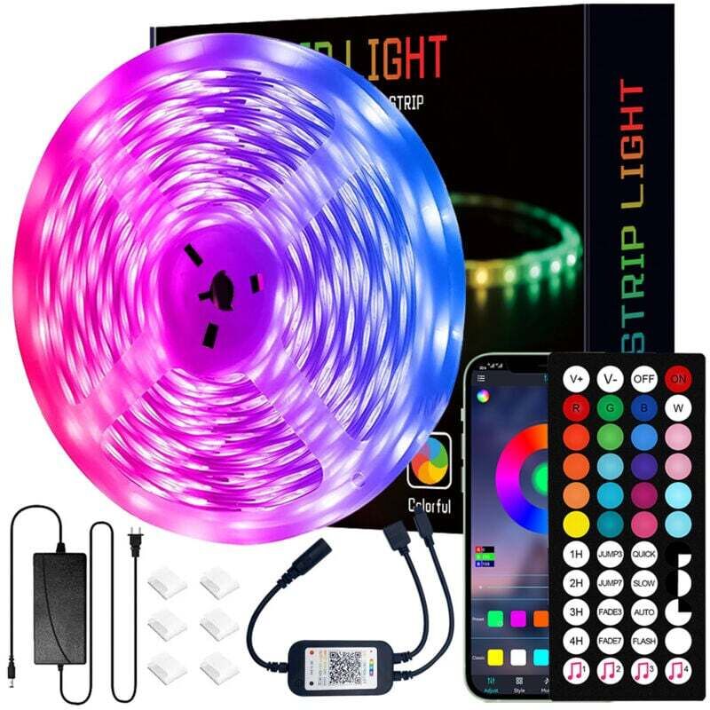 [neuwertig]15 M Bluetooth-led-streifen, 5050 Rgb-led-streifen, Steuerung Per Smartphone-app Und Fernbedienung, Musiksynchronisation/timer-funktion, Mehrfarbig