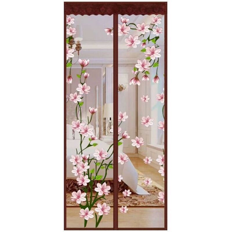 [neuwertig]magnetischer Moskitonetz-vorhang, Türmagnet, Insektenschutz-terrassenvorhang, Hält Mücken Und Andere Insekten Fern, Magnetischer Türvorhang – 80 X 220 Cm (31 X 87 Zoll) – Blumenmuster